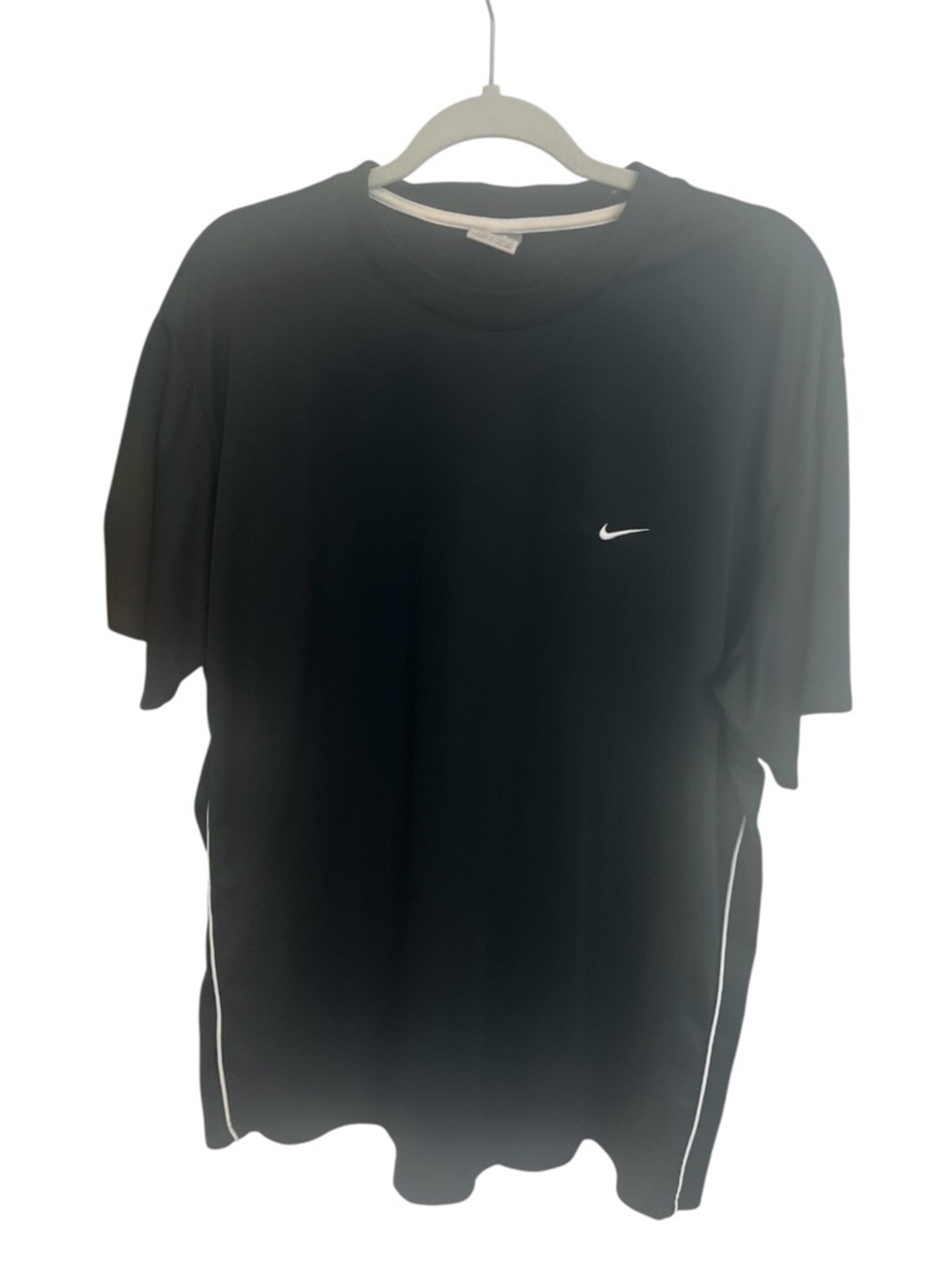 Nike Black Short-Sleeve Athletic Tee with White Swoosh